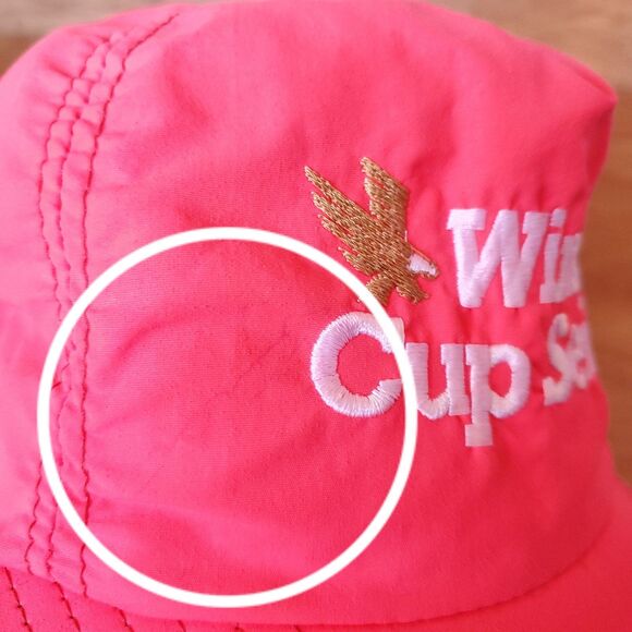 Vintage Winston Cup Series Hat NASCAR 80s USA Bright Neon Pink Snapback Cap - Picture 10 of 12